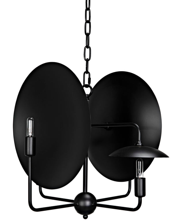 Noir Satellite Lamp - Artisan-Crafted Matte Black Pendant Light for Modern Industrial Spaces PZ019MTB