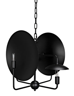 Noir Satellite Lamp - Artisan-Crafted Matte Black Pendant Light for Modern Industrial Spaces PZ019MTB