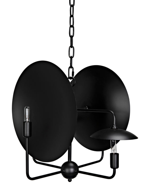Noir Satellite Lamp - Artisan-Crafted Matte Black Pendant Light for Modern Industrial Spaces PZ019MTB