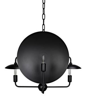 Noir Satellite Lamp - Artisan-Crafted Matte Black Pendant Light for Modern Industrial Spaces PZ019MTB
