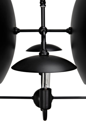 Noir Satellite Lamp - Artisan-Crafted Matte Black Pendant Light for Modern Industrial Spaces PZ019MTB