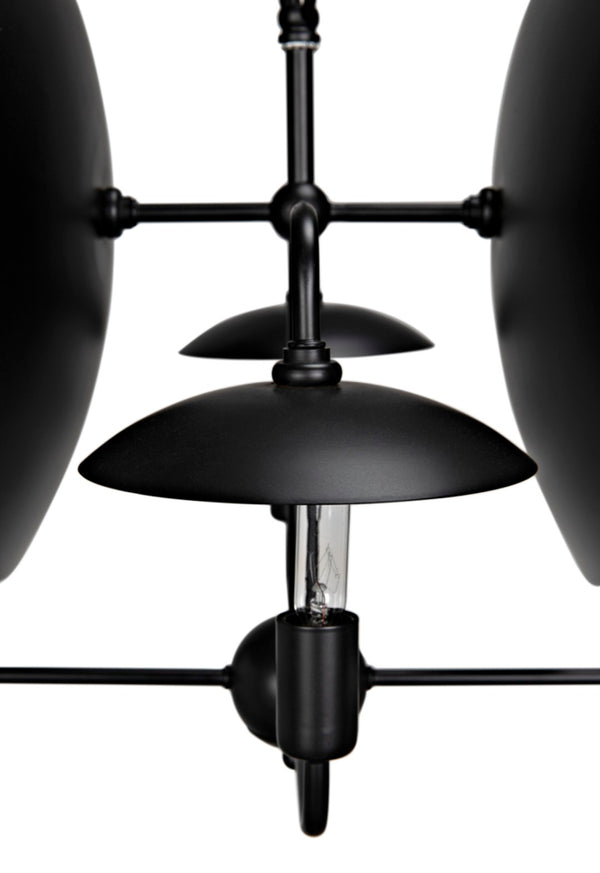 Noir Satellite Lamp - Artisan-Crafted Matte Black Pendant Light for Modern Industrial Spaces PZ019MTB