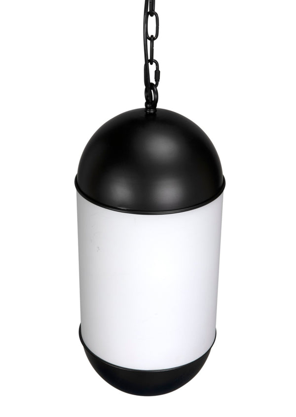 Noir Big Boy Pendant Light - Artisan-Crafted Matte Black Iron with Frosted Glass for Stunning Illumination PZ020MTB