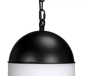 Noir Big Boy Pendant Light - Artisan-Crafted Matte Black Iron with Frosted Glass for Stunning Illumination PZ020MTB