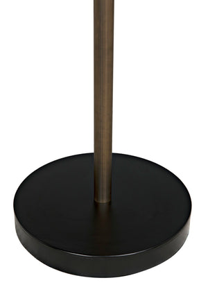 Noir Thinking Cap Floor Lamp - Artisan-Crafted Matte Black & Brass Light for Modern Living Spaces, 67" Tall PZ021MTB