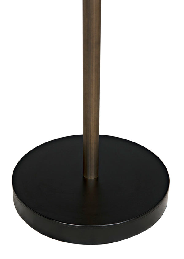 Noir Thinking Cap Floor Lamp - Artisan-Crafted Matte Black & Brass Light for Modern Living Spaces, 67" Tall PZ021MTB