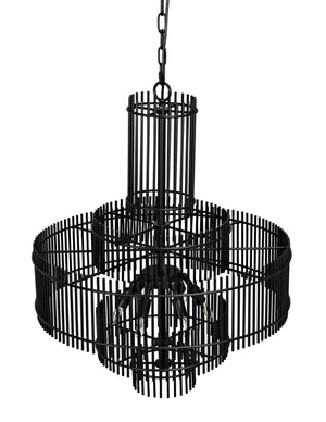 Noir Ghost Chandelier – Artisan-Crafted Matte Black Fixture with Frosted Glass for Modern Elegance & Style PZ022MTB