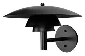Noir Caprese Sconce - Artisan-Crafted Matte Black Wall Light for Modern & Industrial Décor Accent Illumination PZ023MTB