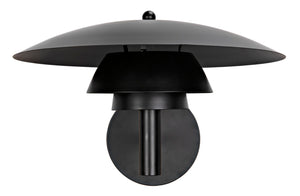 Noir Caprese Sconce - Artisan-Crafted Matte Black Wall Light for Modern & Industrial Décor Accent Illumination PZ023MTB