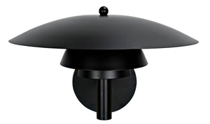 Noir Caprese Sconce - Artisan-Crafted Matte Black Wall Light for Modern & Industrial Décor Accent Illumination PZ023MTB
