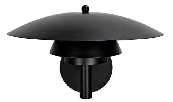Noir Caprese Sconce - Artisan-Crafted Matte Black Wall Light for Modern & Industrial Décor Accent Illumination PZ023MTB