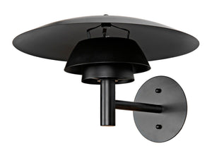 Noir Caprese Sconce - Artisan-Crafted Matte Black Wall Light for Modern & Industrial Décor Accent Illumination PZ023MTB