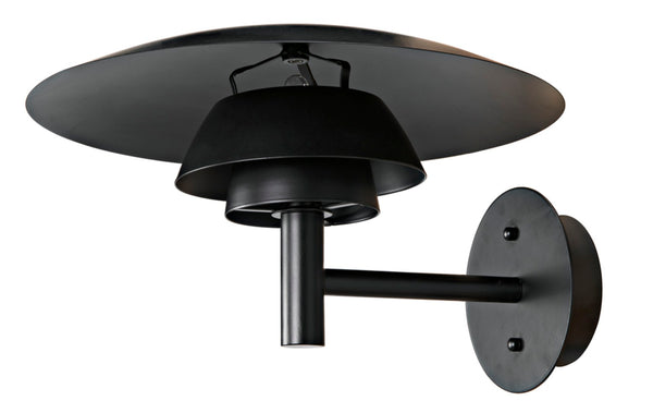 Noir Caprese Sconce - Artisan-Crafted Matte Black Wall Light for Modern & Industrial Décor Accent Illumination PZ023MTB