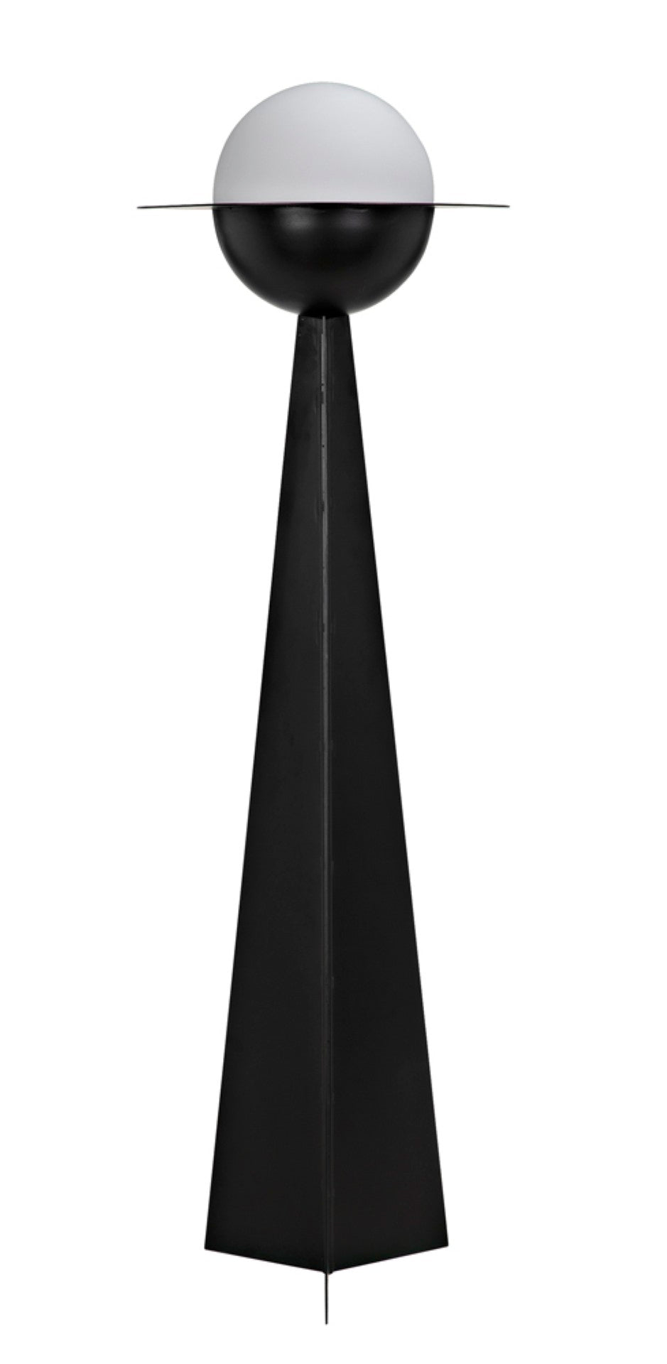 Noir Saturn Floor Lamp - Modern Matte Black Design with Frosted Glass for Warm, Ambient Illumination PZ025MTB