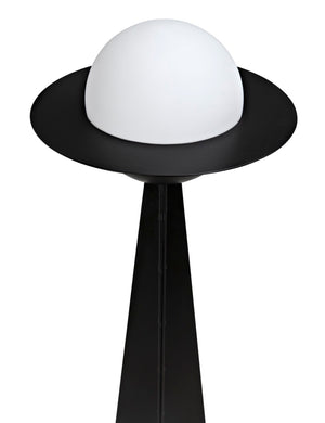 Noir Saturn Floor Lamp - Modern Matte Black Design with Frosted Glass for Warm, Ambient Illumination PZ025MTB