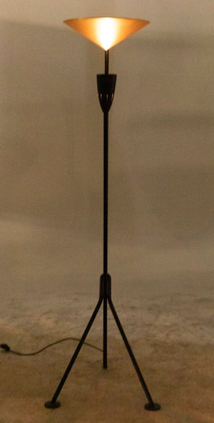 Noir Jetset Floor Lamp - Artisan-Crafted Matte Black & Antique Brass Lighting for Modern Living Spaces PZ026MTB