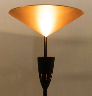 Noir Jetset Floor Lamp - Artisan-Crafted Matte Black & Antique Brass Lighting for Modern Living Spaces PZ026MTB