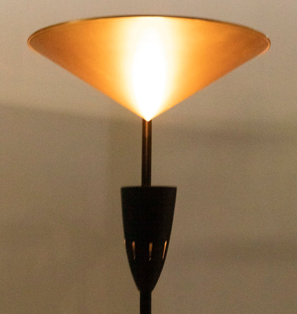 Noir Jetset Floor Lamp - Artisan-Crafted Matte Black & Antique Brass Lighting for Modern Living Spaces PZ026MTB