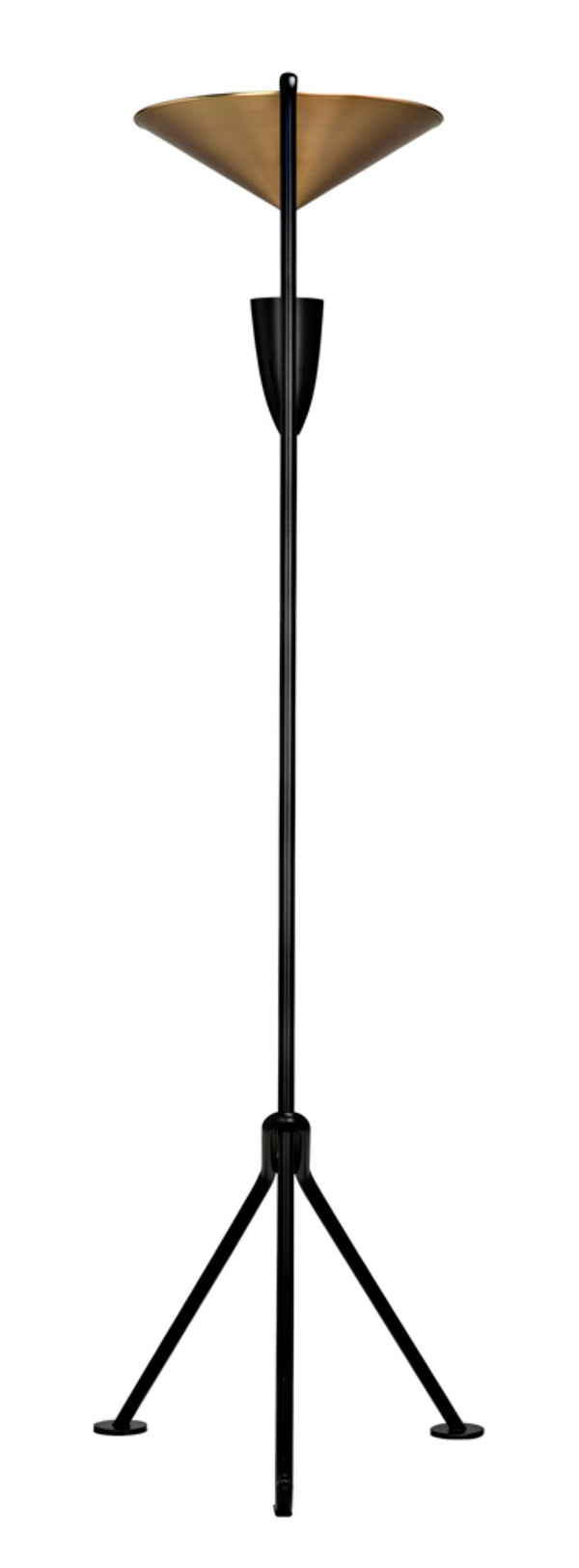 Noir Jetset Floor Lamp - Artisan-Crafted Matte Black & Antique Brass Lighting for Modern Living Spaces PZ026MTB