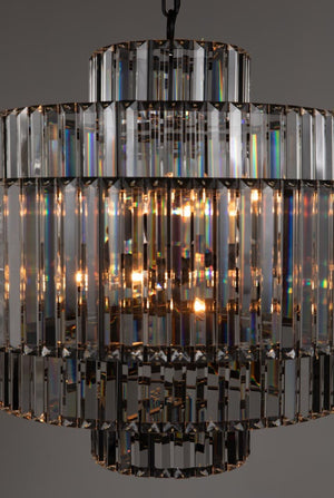 Noir Axa Chandelier - Handcrafted Matte Black Fixture with Crystalline Accents for Modern Industrial Spaces PZ027MTB