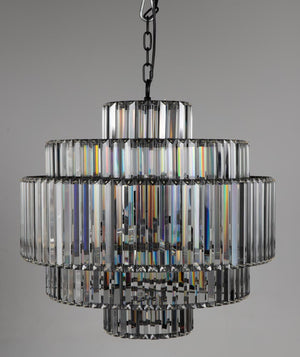 Noir Axa Chandelier - Handcrafted Matte Black Fixture with Crystalline Accents for Modern Industrial Spaces PZ027MTB