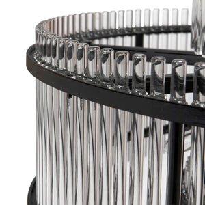 Noir Rowan Chandelier - Industrial-Modern Matte Black Pendant Light with Elegant Glass Shades, 29" W PZ031MTB