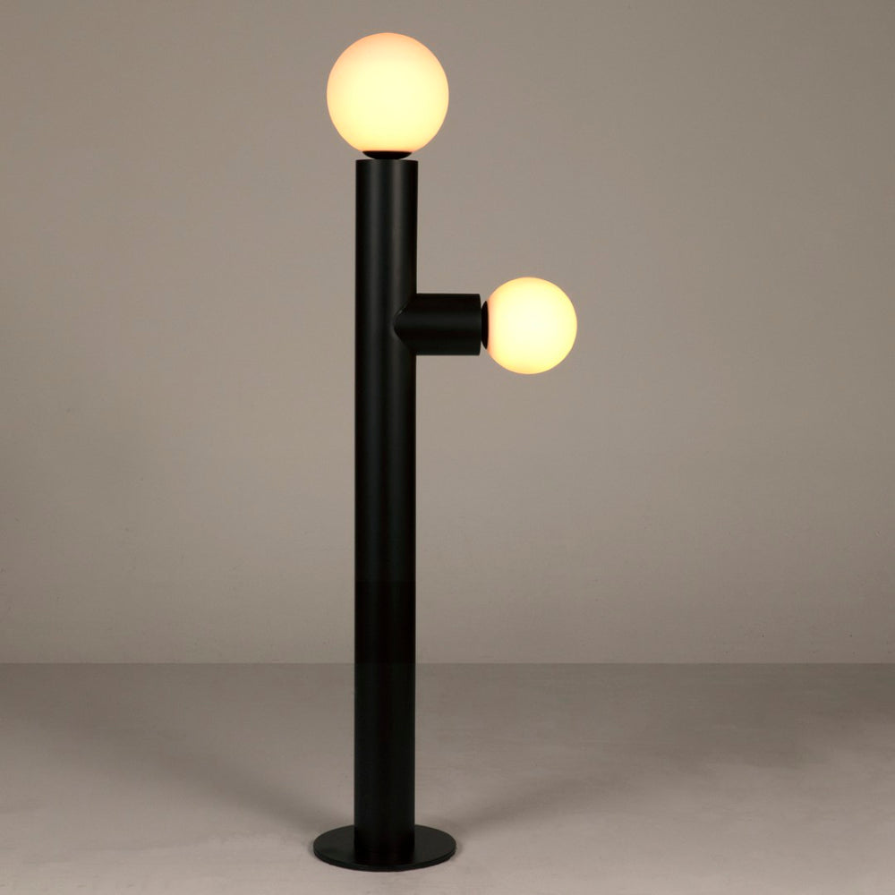 Noir Marlowe Floor Lamp - Stylish Matte Black Iron Design with Frosted Globe for Warm Ambient Lighting PZ033MTB