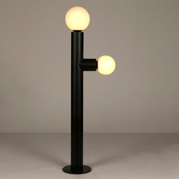 Noir Marlowe Floor Lamp - Stylish Matte Black Iron Design with Frosted Globe for Warm Ambient Lighting PZ033MTB