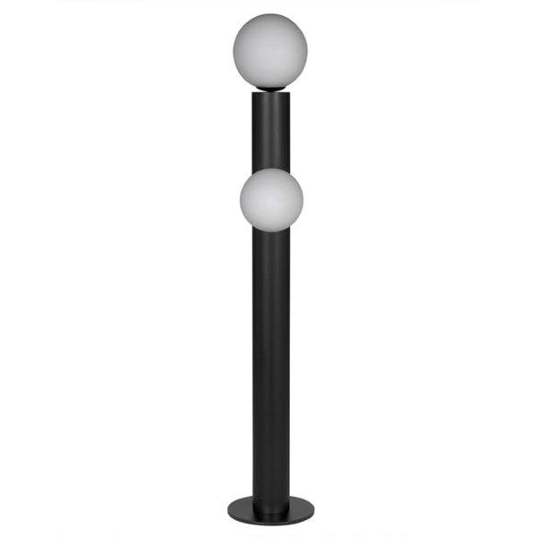 Noir Marlowe Floor Lamp - Stylish Matte Black Iron Design with Frosted Globe for Warm Ambient Lighting PZ033MTB