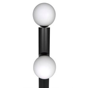 Noir Marlowe Floor Lamp - Stylish Matte Black Iron Design with Frosted Globe for Warm Ambient Lighting PZ033MTB