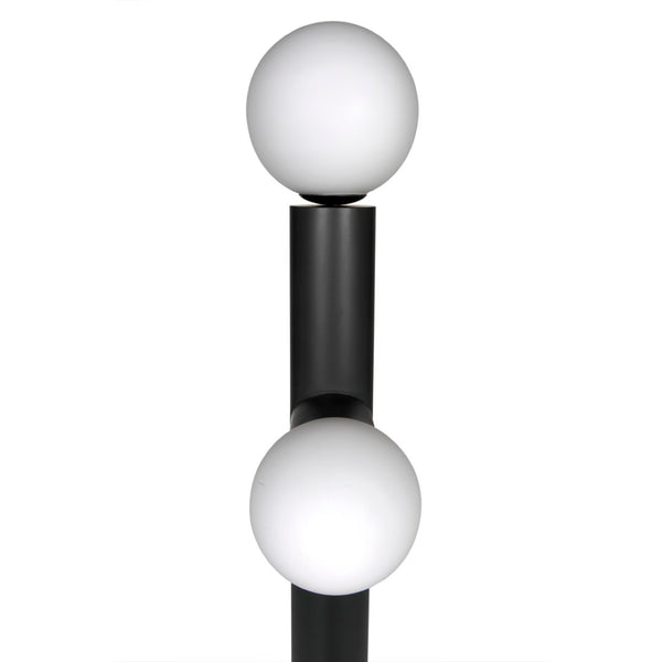 Noir Marlowe Floor Lamp - Stylish Matte Black Iron Design with Frosted Globe for Warm Ambient Lighting PZ033MTB