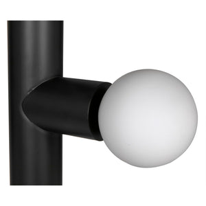 Noir Marlowe Floor Lamp - Stylish Matte Black Iron Design with Frosted Globe for Warm Ambient Lighting PZ033MTB