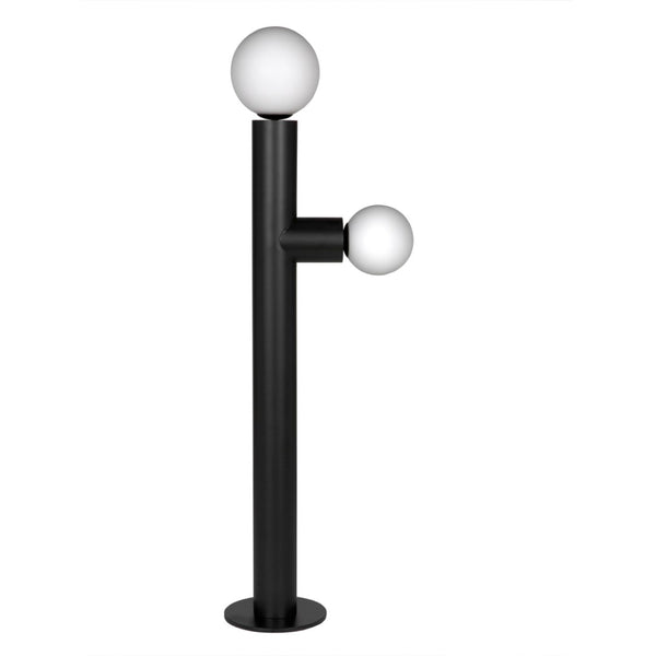 Noir Marlowe Floor Lamp - Stylish Matte Black Iron Design with Frosted Globe for Warm Ambient Lighting PZ033MTB