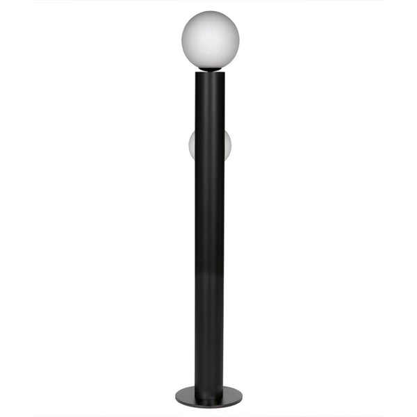 Noir Marlowe Floor Lamp - Stylish Matte Black Iron Design with Frosted Globe for Warm Ambient Lighting PZ033MTB