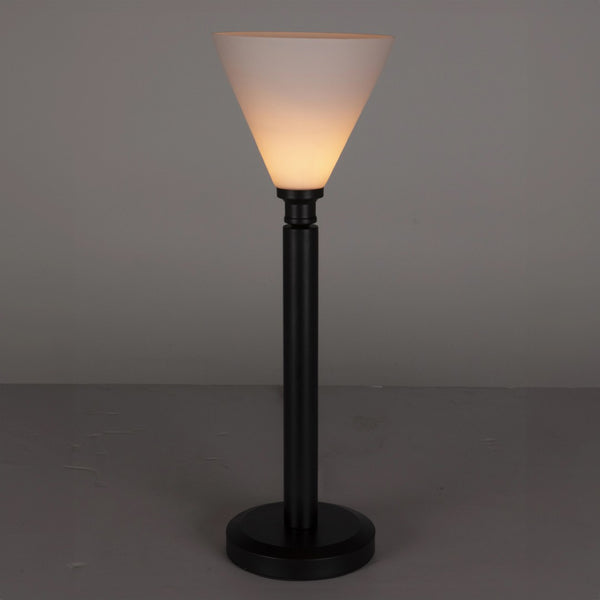 Noir Albert Lamp - Modern Industrial Table Light with Frosted Glass Shades & Matte Black Iron Frame PZ035MTB