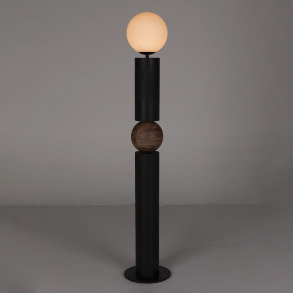 Noir Max Floor Lamp - Industrial-Modern Design with Frosted Glass Globes for Ambient Lighting in Any Space PZ036MTB