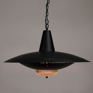 Noir UFO Pendant Light Fixture – Stylish Matte Black Design with Glass Accents for Modern Interiors PZ042MTB