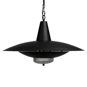 Noir UFO Pendant Light Fixture – Stylish Matte Black Design with Glass Accents for Modern Interiors PZ042MTB