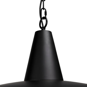 Noir UFO Pendant Light Fixture – Stylish Matte Black Design with Glass Accents for Modern Interiors PZ042MTB