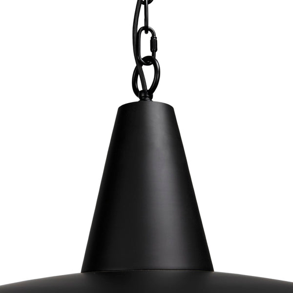 Noir UFO Pendant Light Fixture – Stylish Matte Black Design with Glass Accents for Modern Interiors PZ042MTB