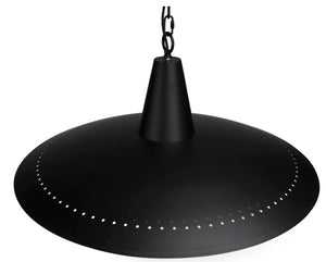 Noir UFO Pendant Light Fixture – Stylish Matte Black Design with Glass Accents for Modern Interiors PZ042MTB