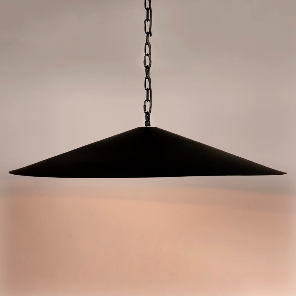 Noir Lark Pendant Light - Minimalist Matte Black Fixture for Modern Spaces, Ideal for Dining & Living Areas PZ043MTB