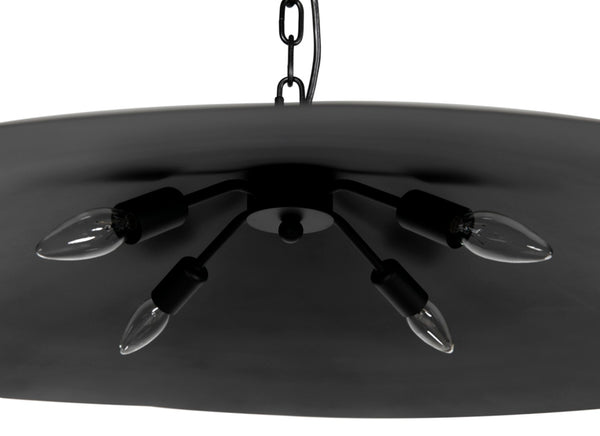 Noir Lark Pendant Light - Minimalist Matte Black Fixture for Modern Spaces, Ideal for Dining & Living Areas PZ043MTB