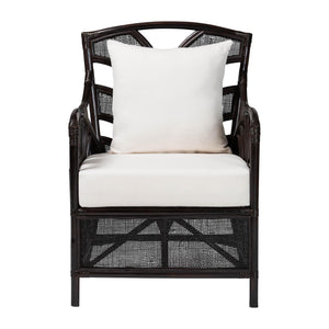 Bali & Pari Paden Handwoven Rattan Armchair Sustainably Crafted Boho Accent Seat