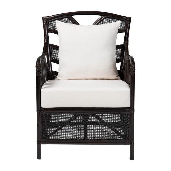 Bali & Pari Paden Handwoven Rattan Armchair Sustainably Crafted Boho Accent Seat