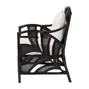 Bali & Pari Paden Handwoven Rattan Armchair Sustainably Crafted Boho Accent Seat