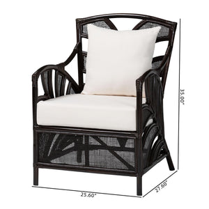 Bali & Pari Paden Handwoven Rattan Armchair Sustainably Crafted Boho Accent Seat