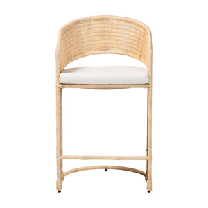 Bali & Pari Handcrafted Rattan Counterstool with Metal Frame for Kitchen or Bar
