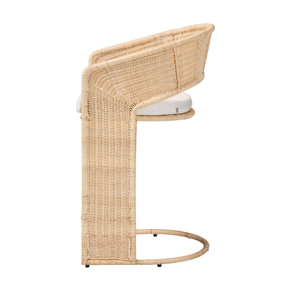 Bali & Pari Handcrafted Rattan Counterstool with Metal Frame for Kitchen or Bar
