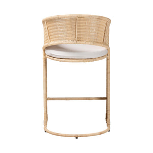 Bali & Pari Handcrafted Rattan Counterstool with Metal Frame for Kitchen or Bar